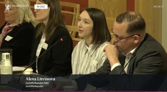 Alena Litviniova og Sverre Bromander (Bilde: Stortingets Nett-TV)