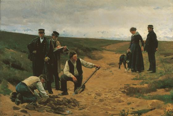 Danske Erik Henningsen malte i 1886 bildet «Summum jus, summa injuris» med undertittelen «Barnemordet». Foto: Wkimedia Commons