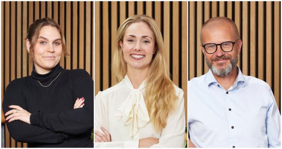 Kristine Martinsen, Nina Lindø Irgens og Dag Are Børresen (Foto: HELP Forsikring)