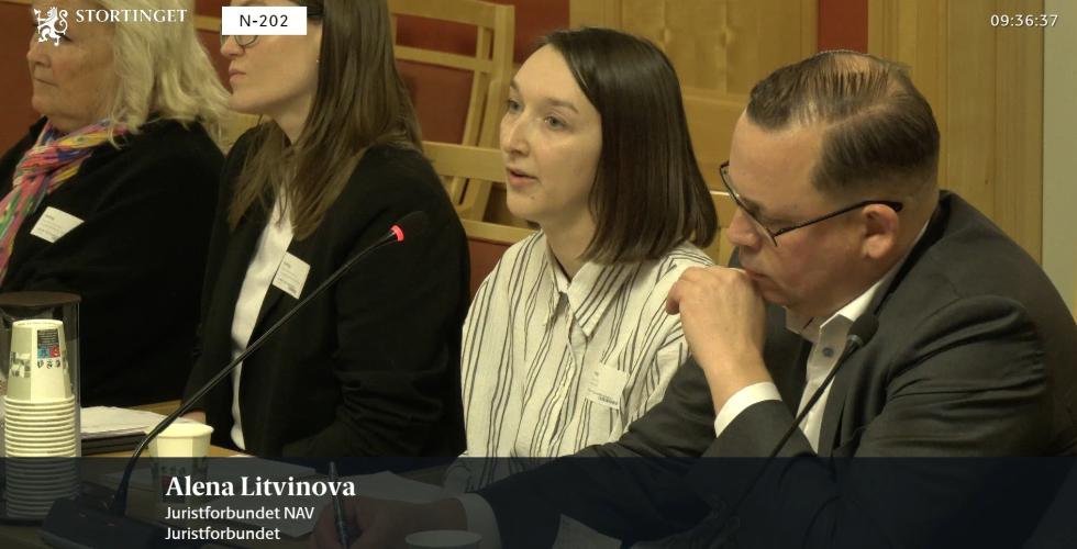 Alena Litviniova og Sverre Bromander (Bilde: Stortingets Nett-TV)