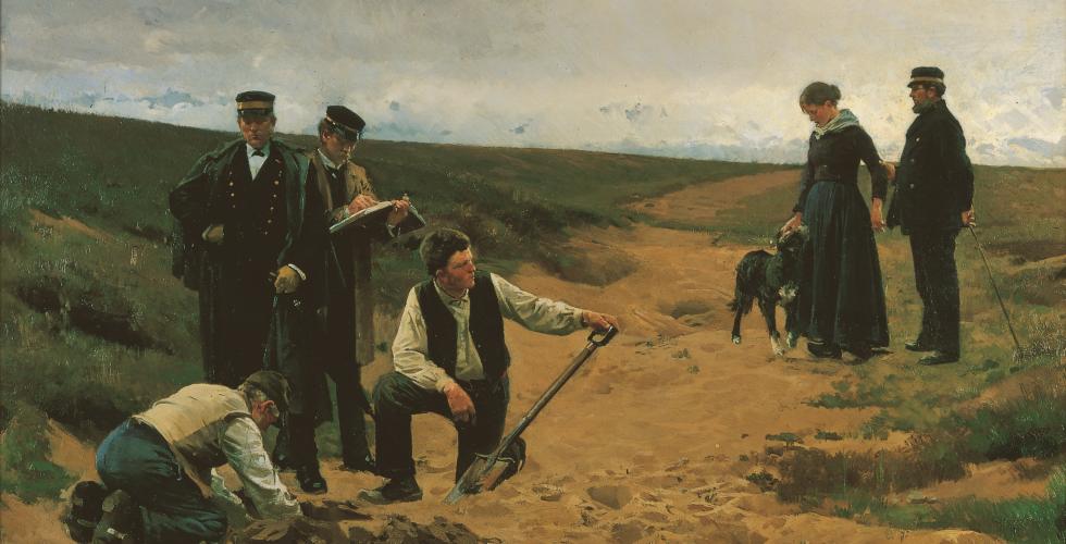 Danske Erik Henningsen malte i 1886 bildet «Summum jus, summa injuris» med undertittelen «Barnemordet». Foto: Wkimedia Commons