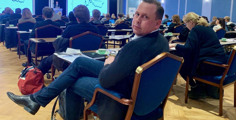 Sverre Bromander under Juristforbundets tariffkonferanse denne våren. (Foto: Ole-Martin Gangnes)